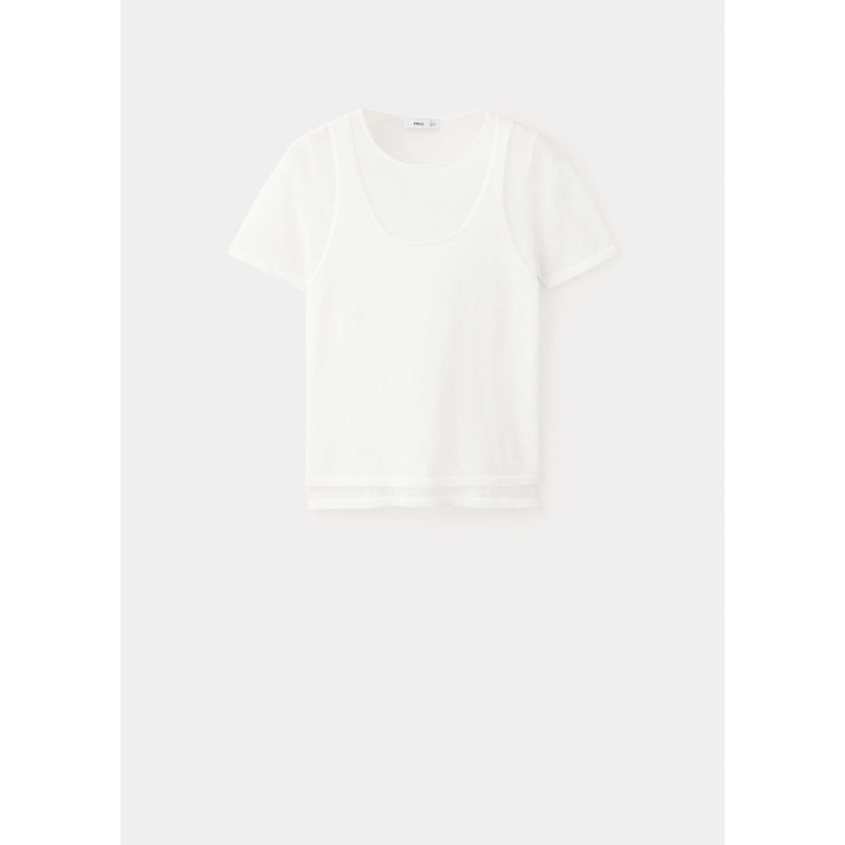 Superposition en jersey maille blanc, MANGO