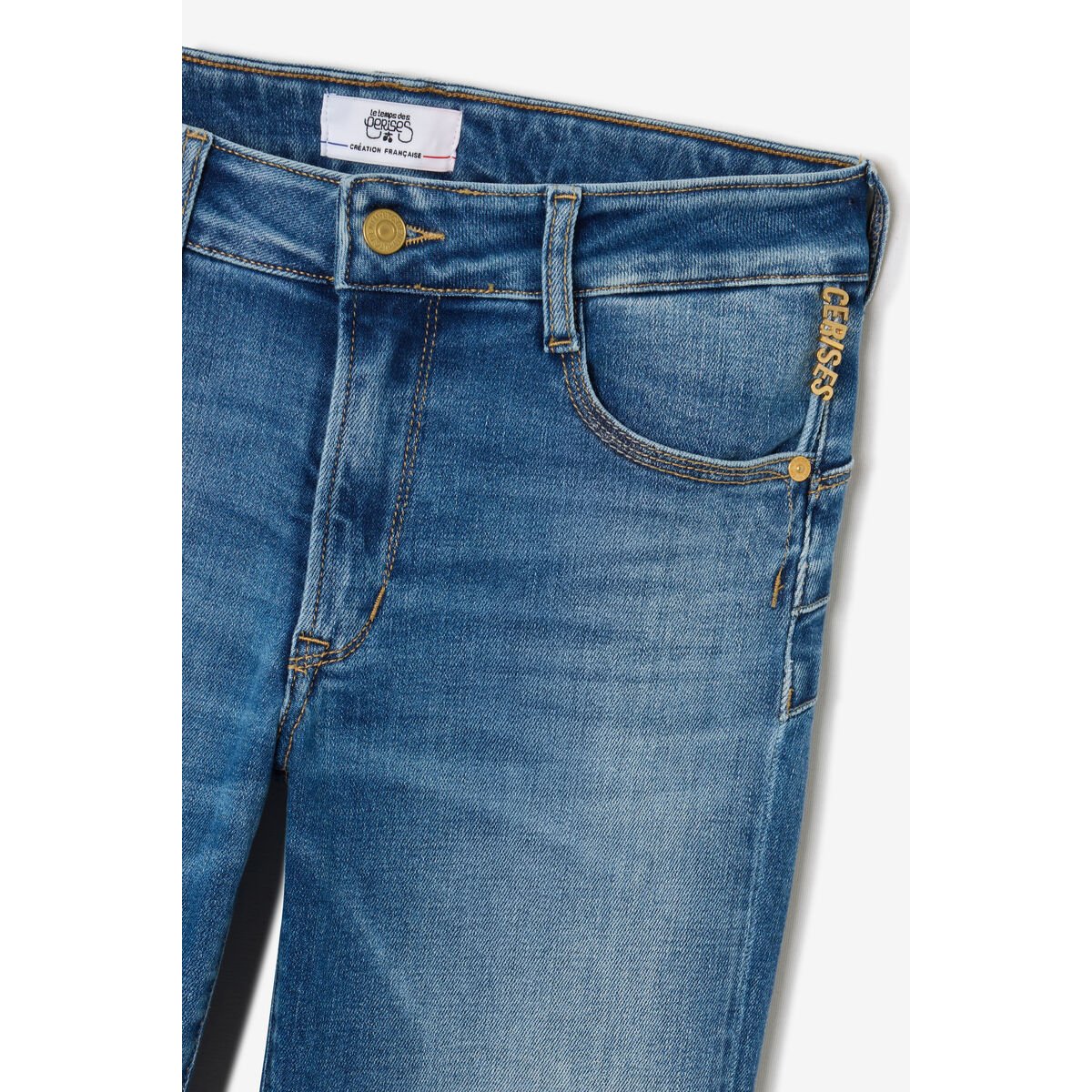 Jeans push-up droite taille haute PULP, 7/8ème blue, LE TEMPS DES CERISES