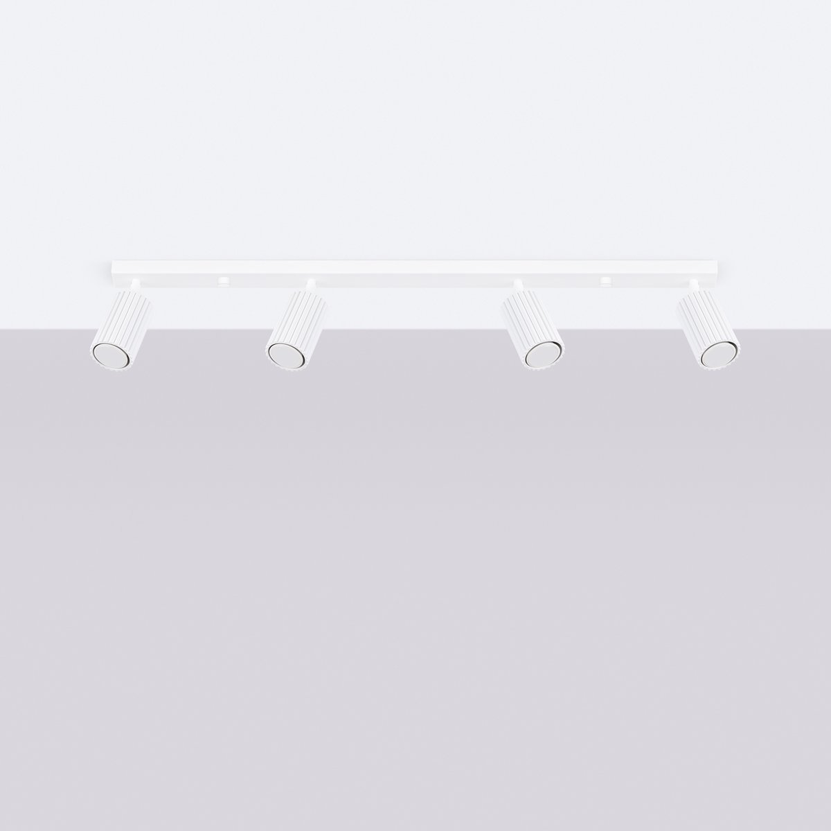 Plafonnier Aluminium Blanc GU10 4 Karbon Line blanc, EDEN
