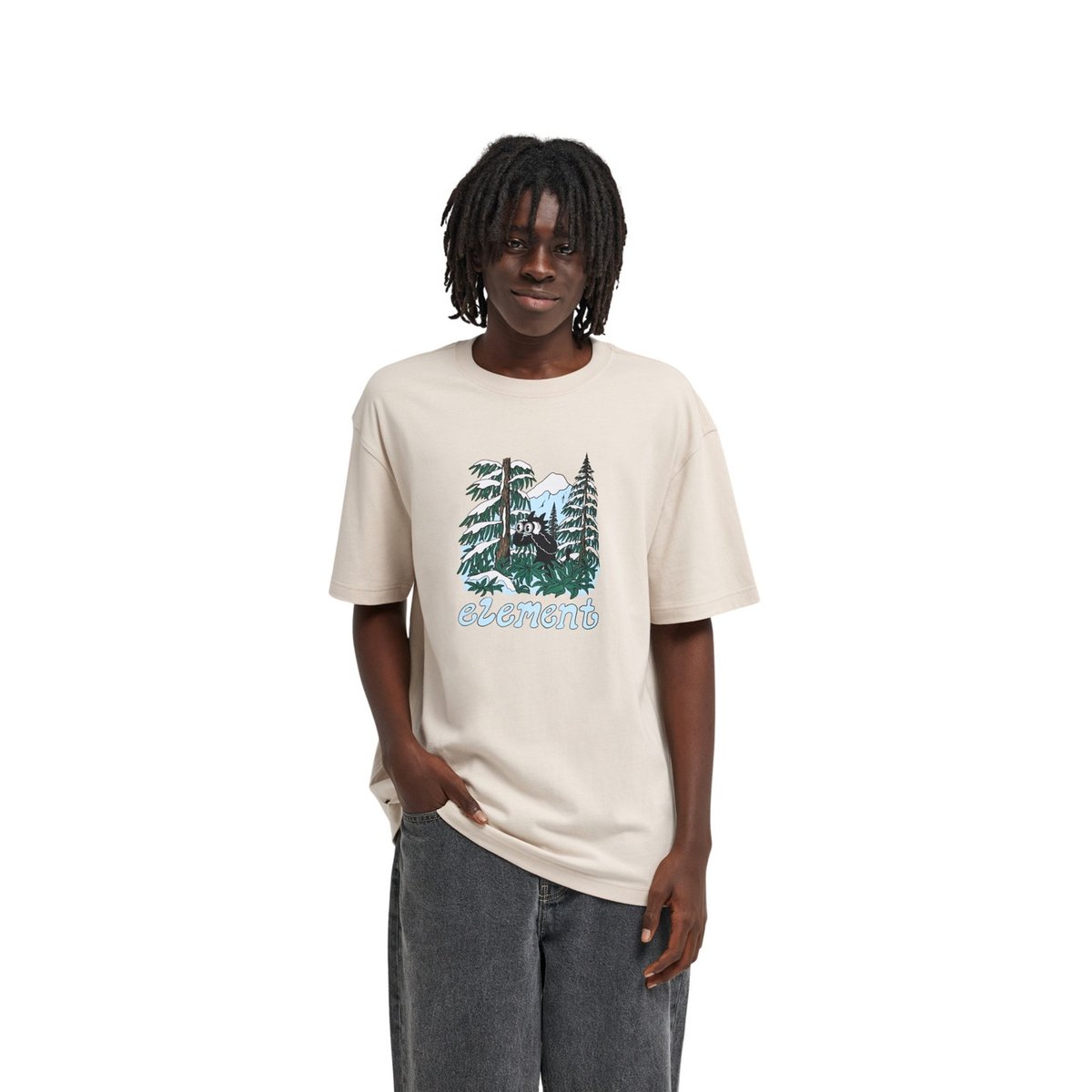 T-Shirt manches courtes WATCHING beige oat milk, ELEMENT
