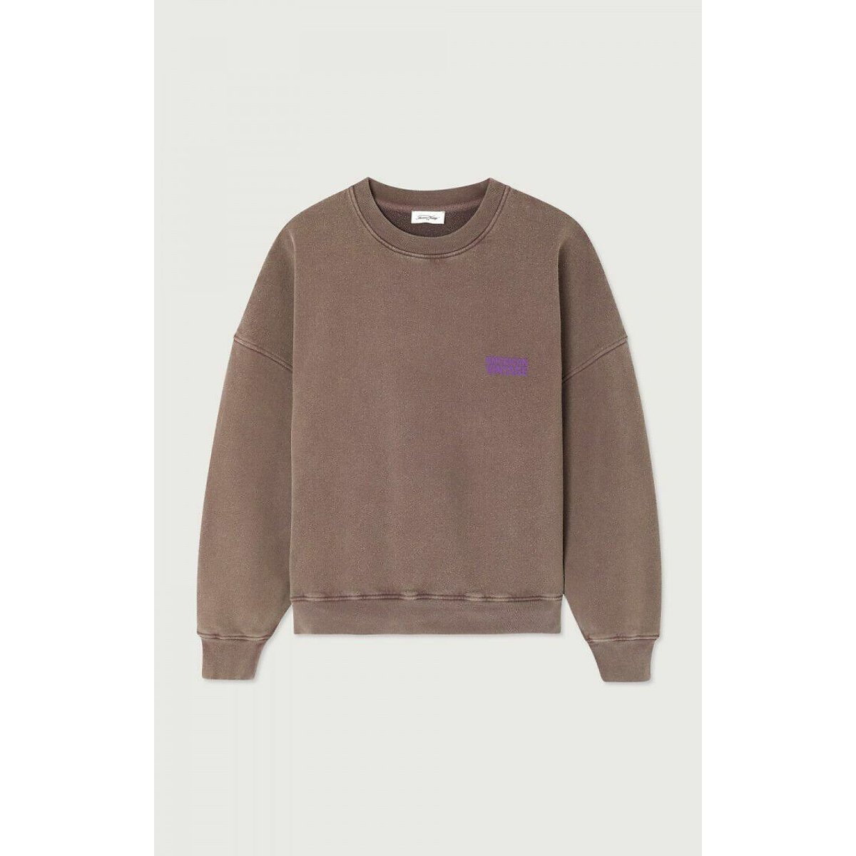 Sweat col rond manches longues, PLIZZY chataigne, AMERICAN VINTAGE