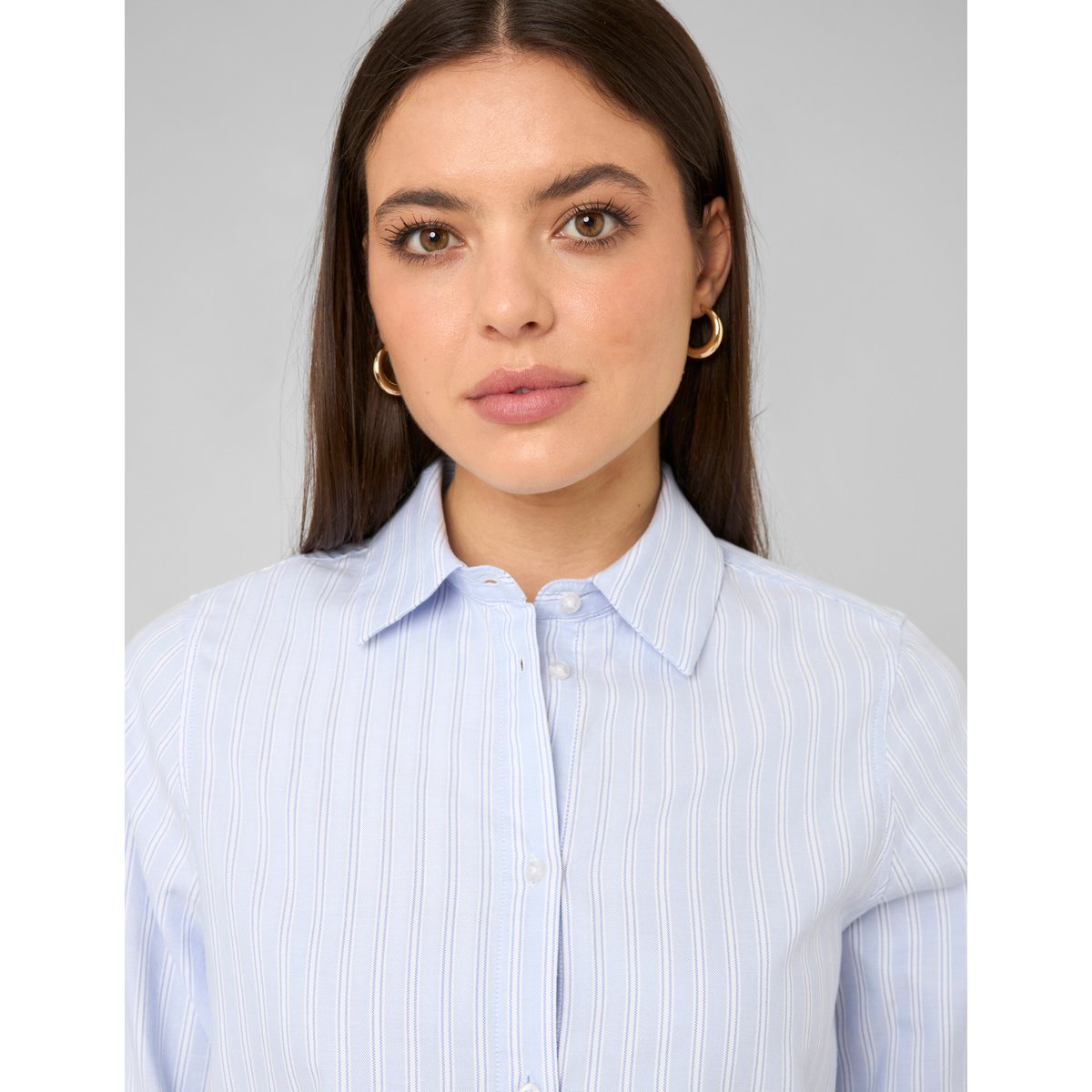 Chemise rayée festonnée lila, BZB