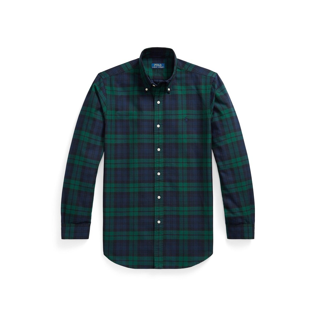 Tartan Custom Fit Oxford Cotton Shirt navy/green, POLO RALPH LAUREN