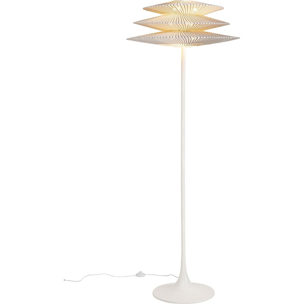Lampadaire en acier et terylène, FACILE TRE blanc, KARE DESIGN