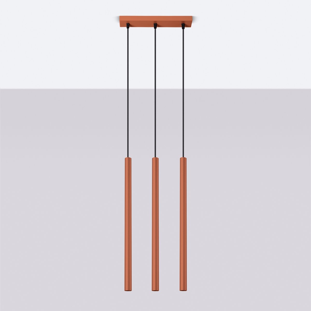 Suspension Acier Ocre Rouge G9 3 Pastelo Line rouge, EDEN