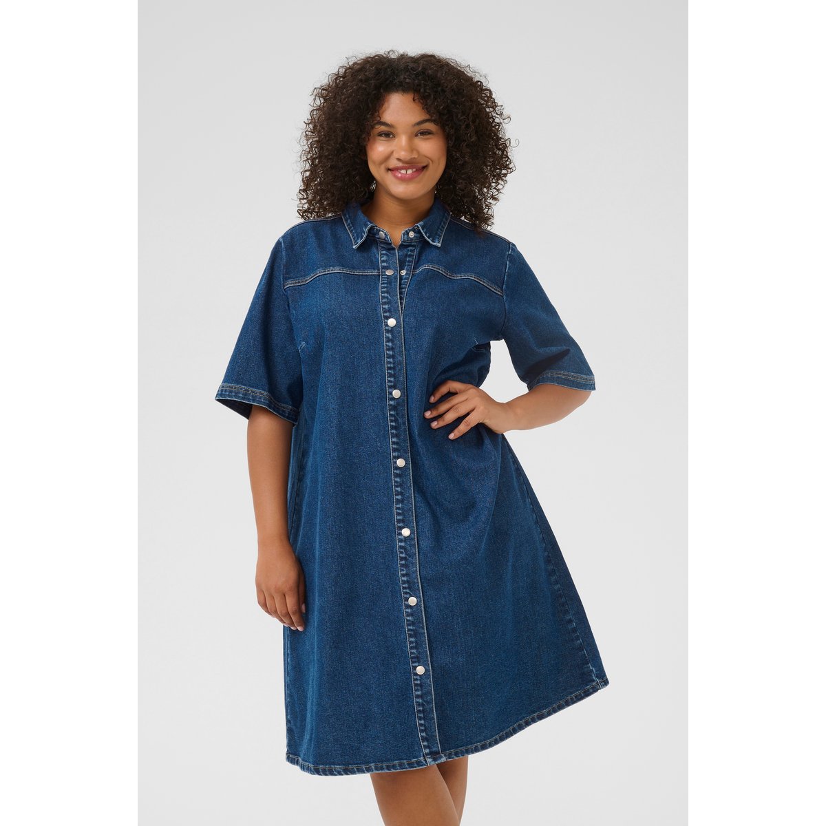 Denim dress bleu denim, KAFFE CURVE