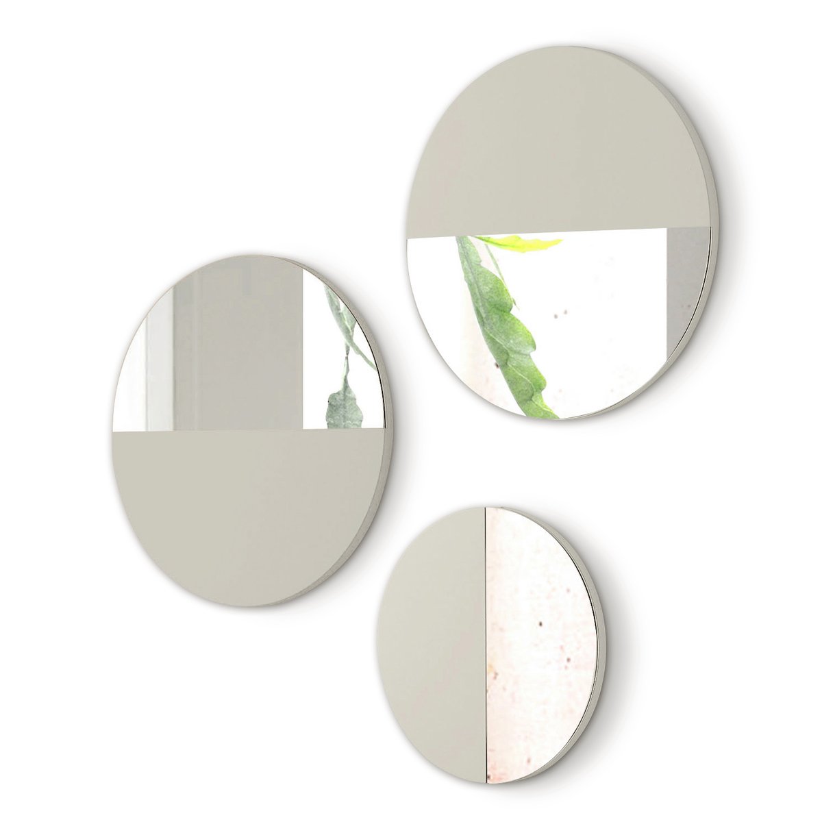 Lot de 3 miroirs à suspendre, AIRE taupe, HERDASA
