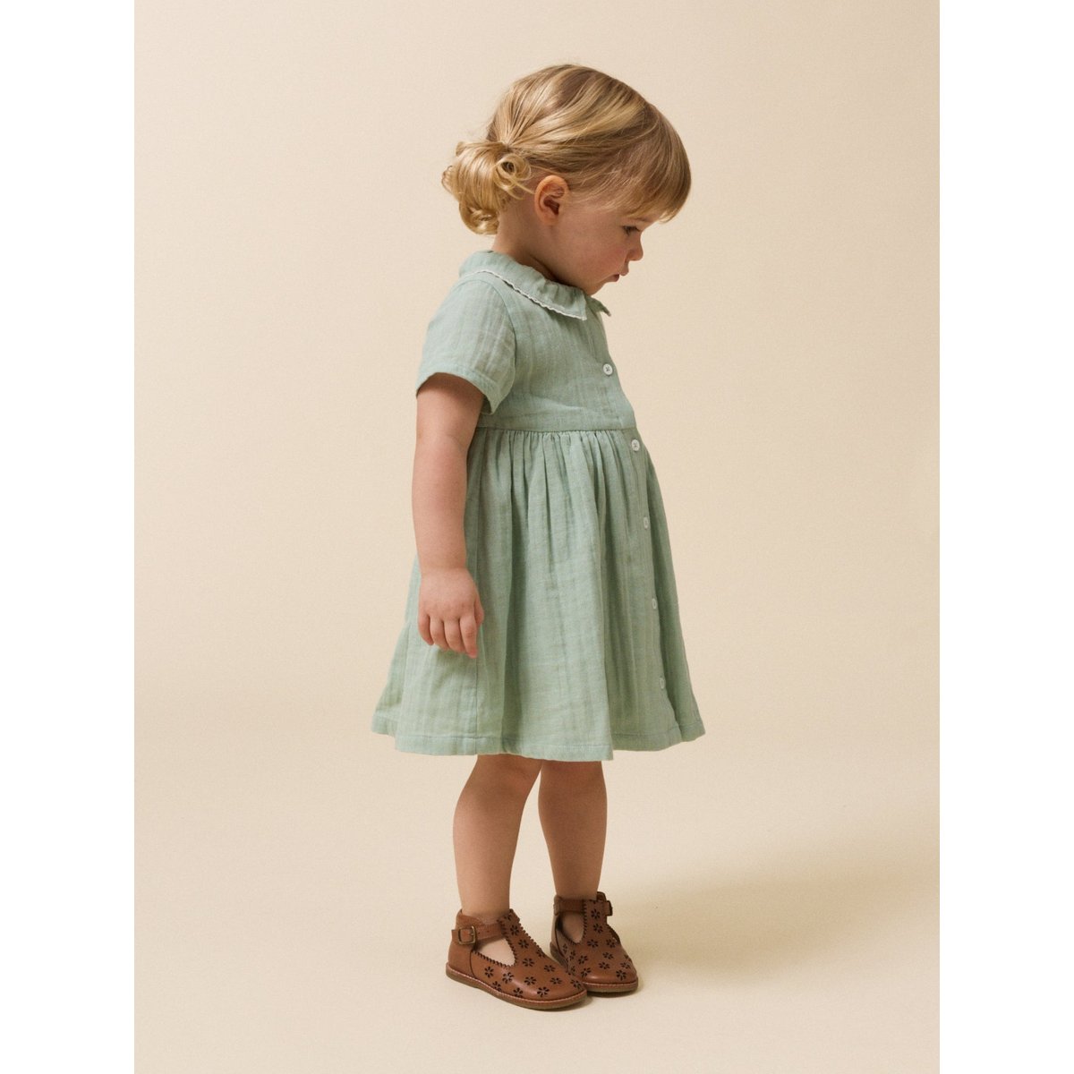 Robe en gaze de coton amande, CYRILLUS
