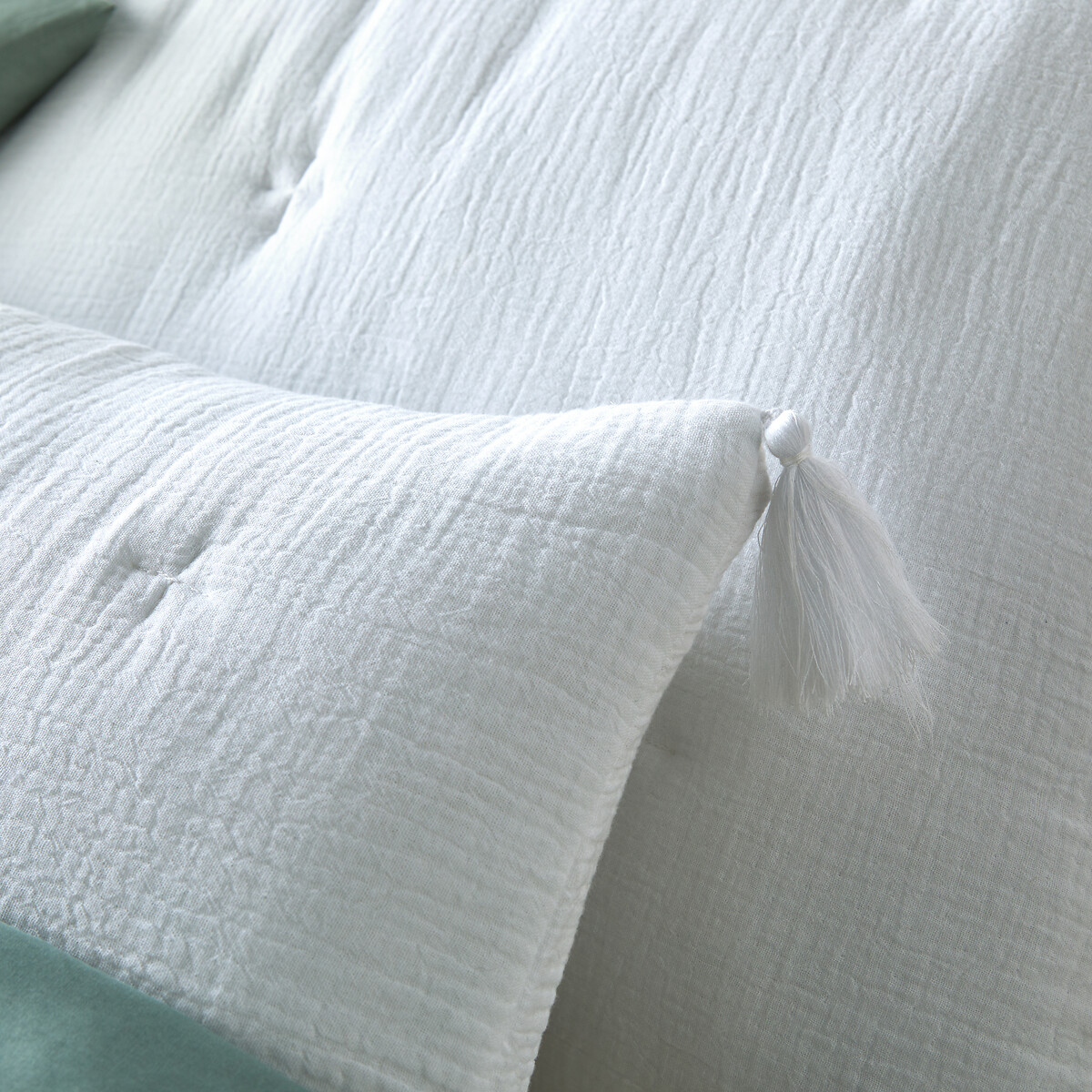 Housse de coussin matelassée gaze de coton, Kumla blanc, LA REDOUTE INTERIEURS