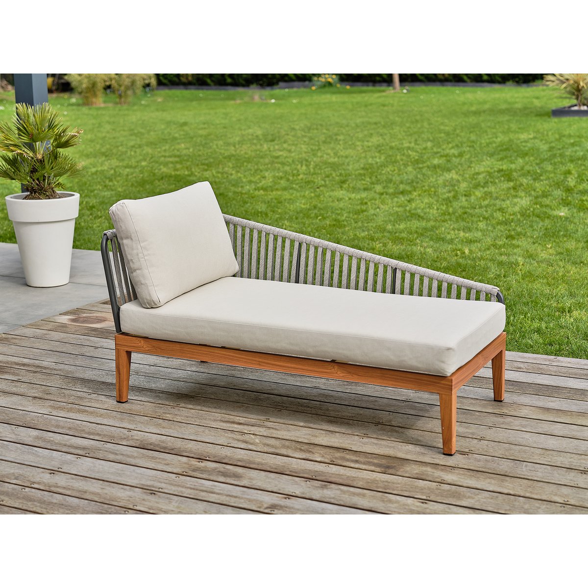Salon de jardin bas ALPHI marron, REMARQUABLE