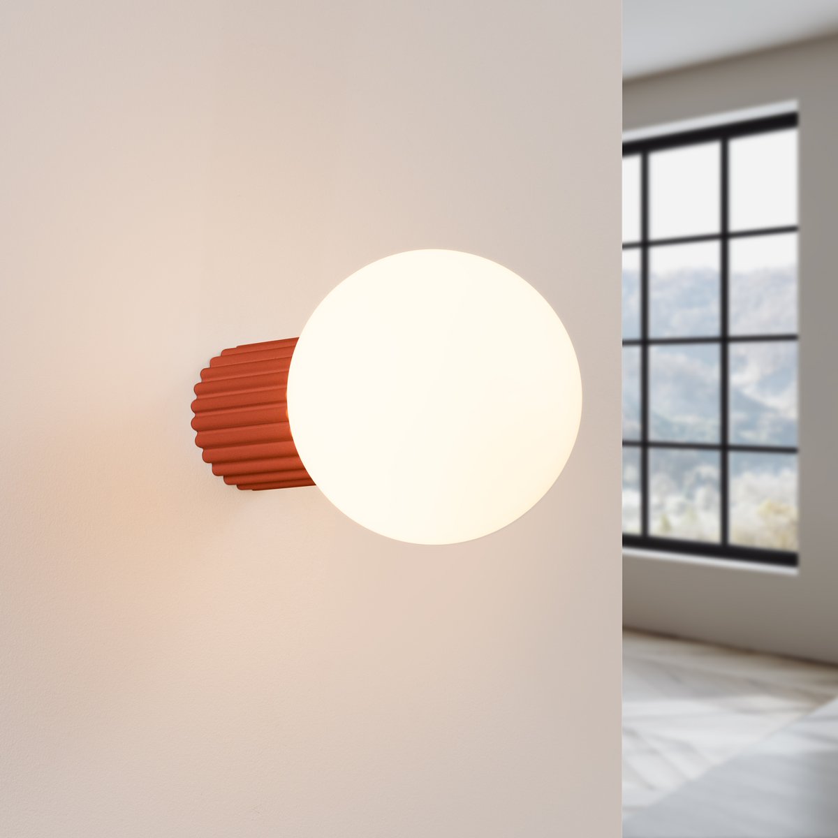 Applique Aluminium Ocre Rouge G9 1 Halo rouge, EDEN