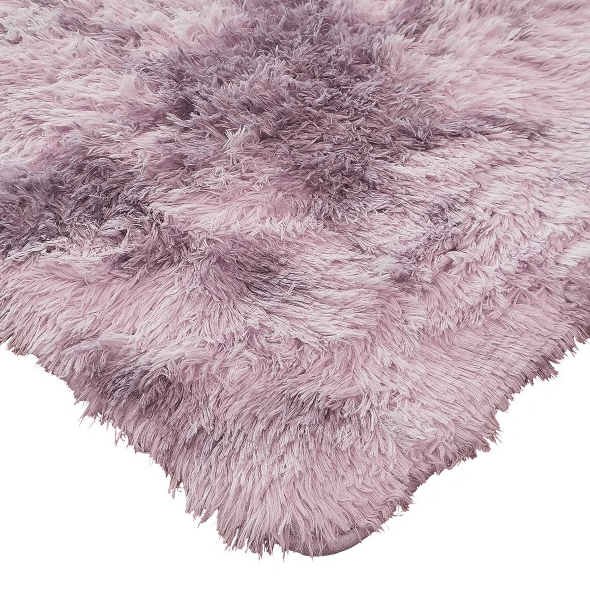 Tapis salon shaggy moderne YOGI EFFECT rose, THE DECO FACTORY