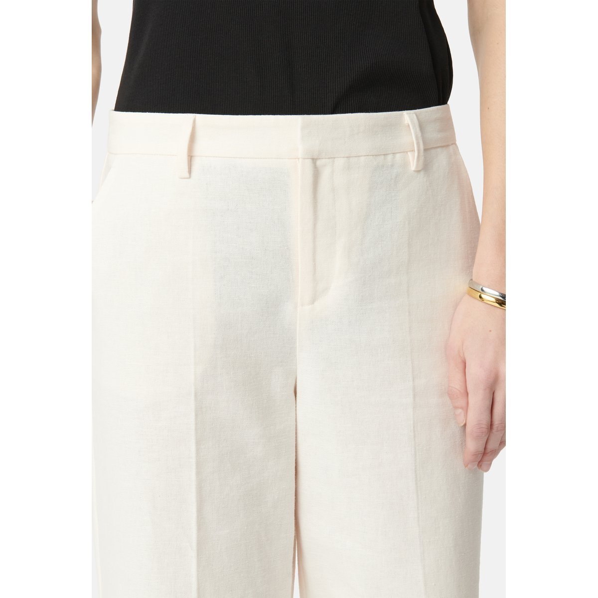 Pantalon de costume lin et coton ecru, IKKS