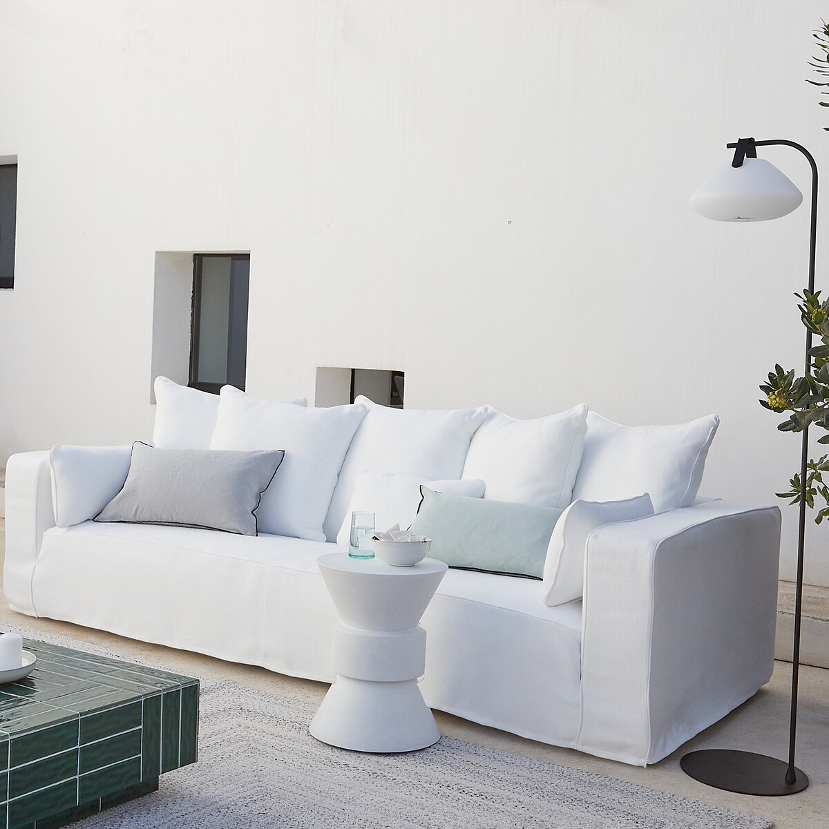 Gartensofa Palata, Natté, abziehbar weiss, AM.PM