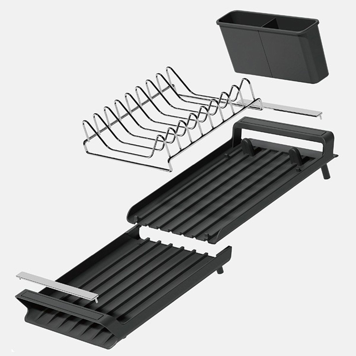 Egouttoir extensible en polypropylène noir, MENASTYL