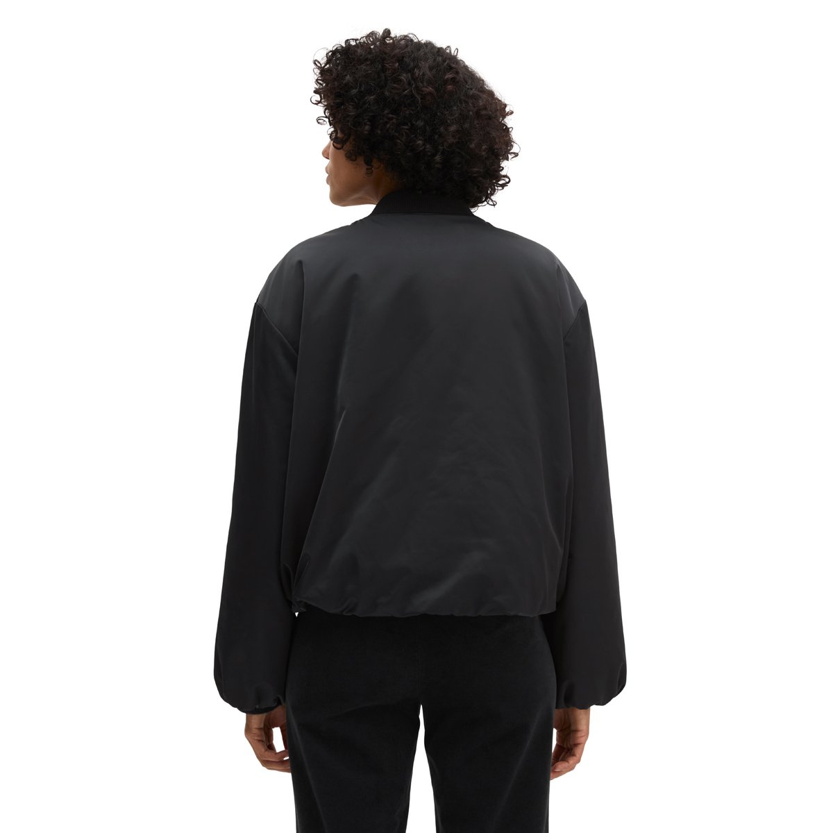 Blouson style aviateur regular cropped en polyester recyclé bleu, MARC O'POLO