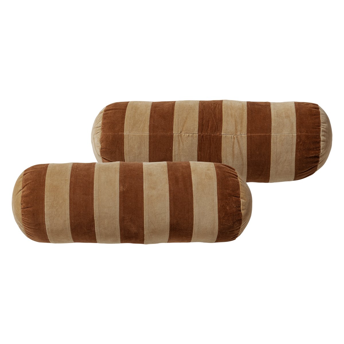 Lot de 4 coussins en coton RELA marron, WOOOD