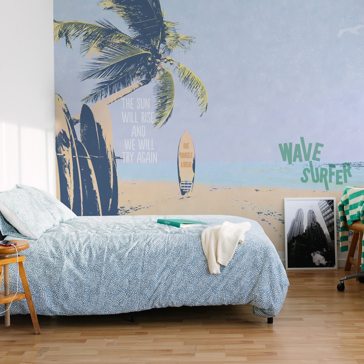 Papier peint Wave surfer multicolore, LE PAPIERS DE NINON
