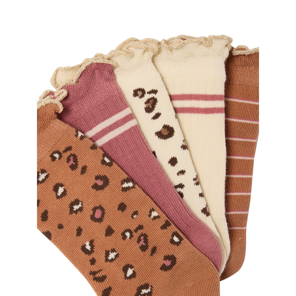 Lot de 5 paires de chaussettes « léopard » assorties, VERTBAUDET