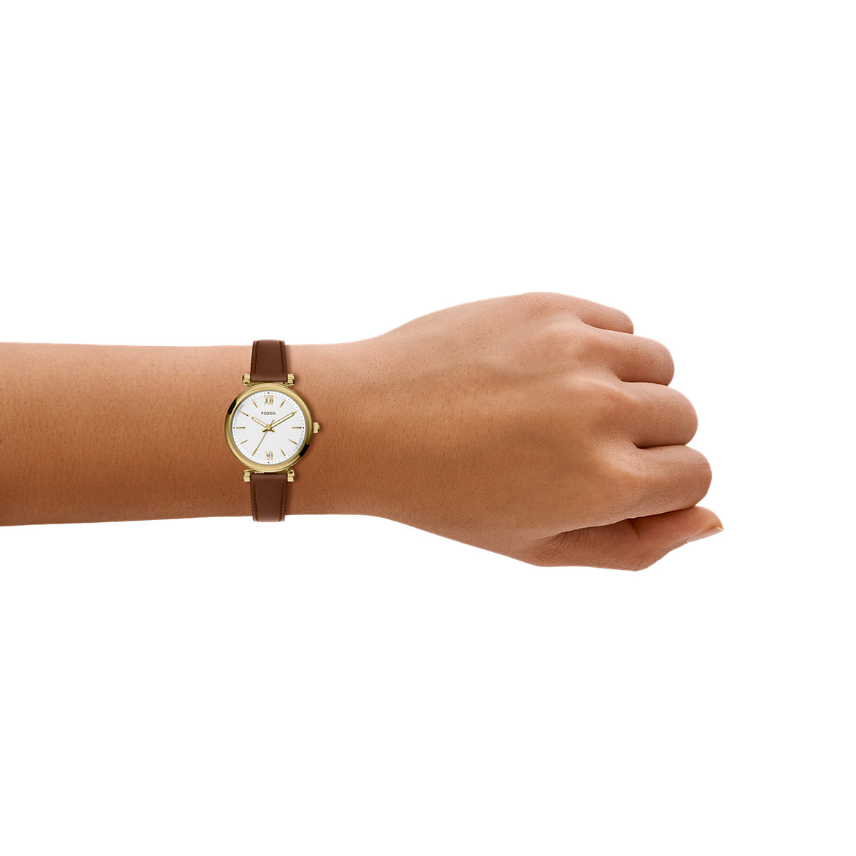 Montre Analogique CARLIE doré blanc marron, FOSSIL