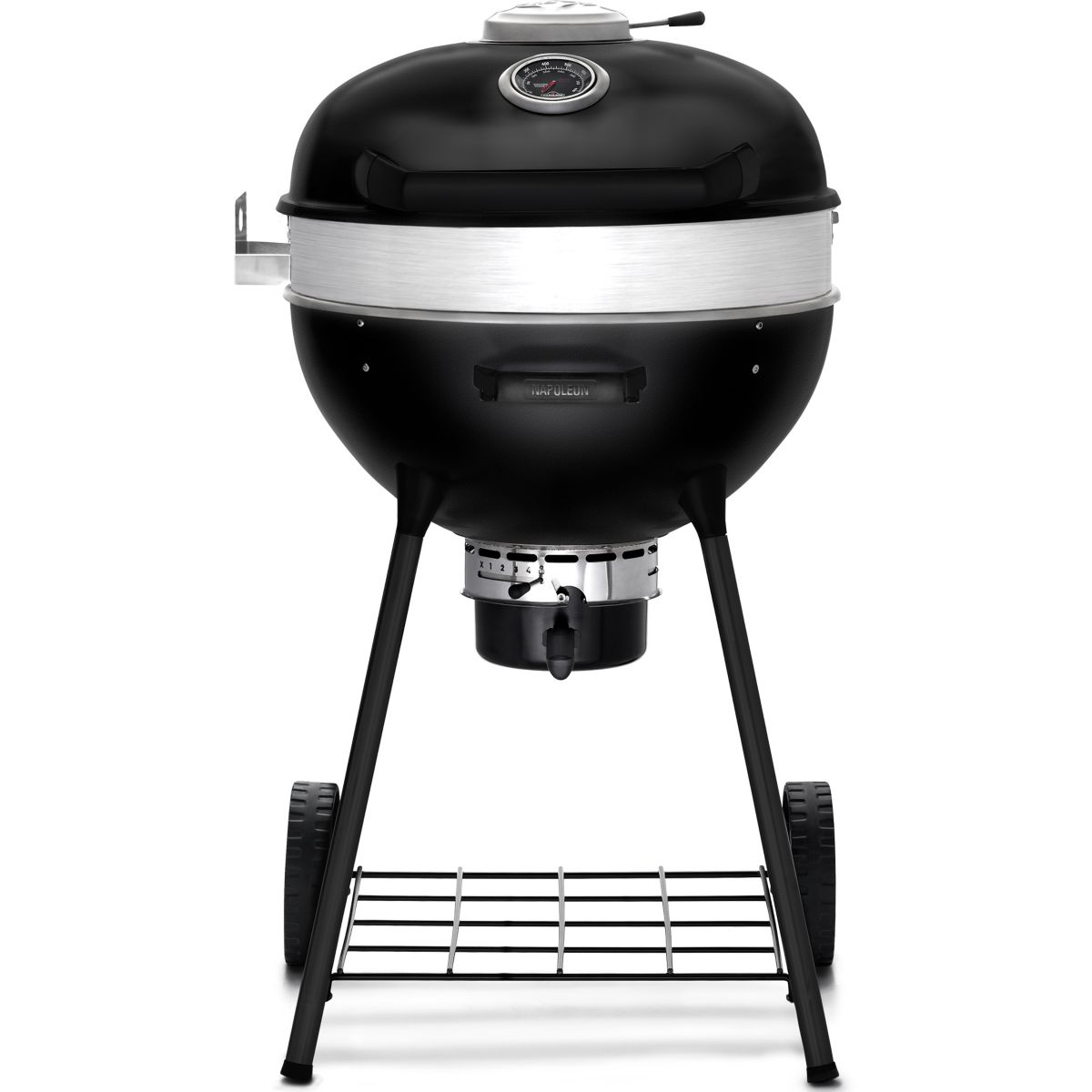 Barbecue charbon Pack Kettel Pro 57cm noit mat + plancha couleur unique, NAPOLEON