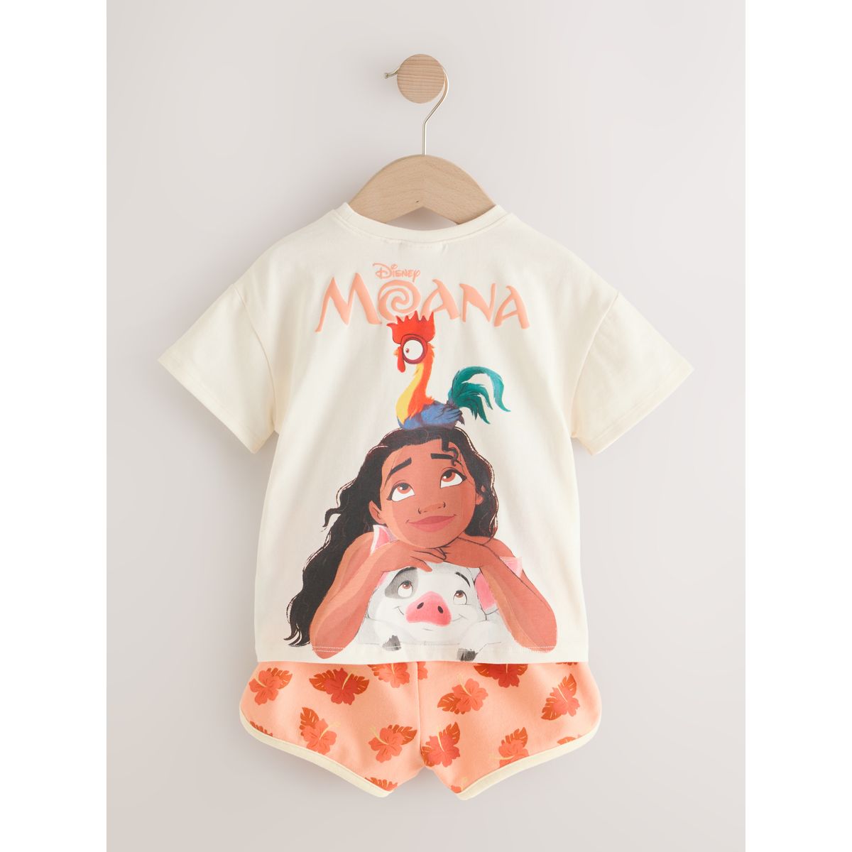 Haut à manches courtes et short disney moana corail/ecru, NEXT