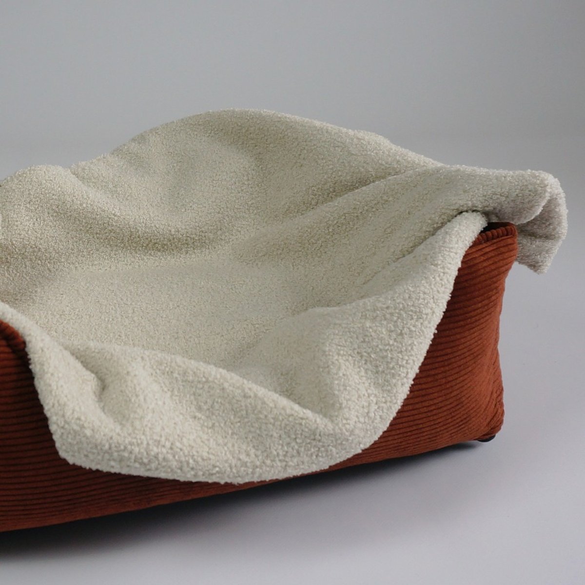 Panier orthopédique velours côtelé, BASTILLE orange rouille, BAGANE