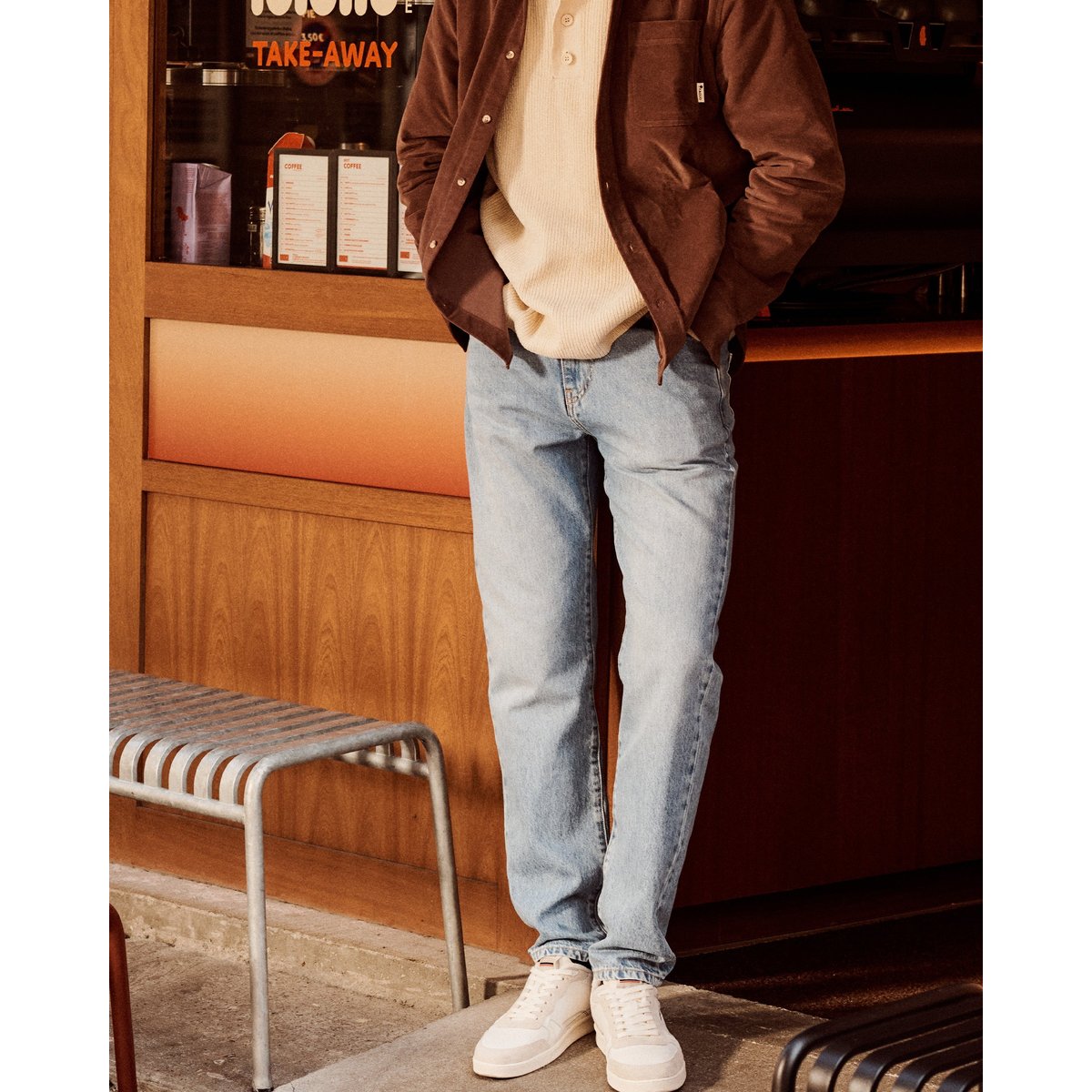 Jean denim clair délavé denim clair, FAGUO