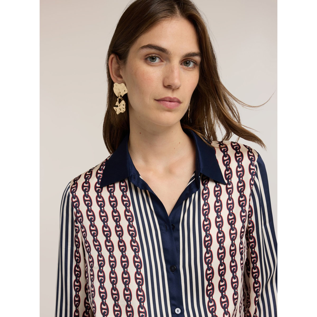 Chemise imprimée bleu, MOTIVI
