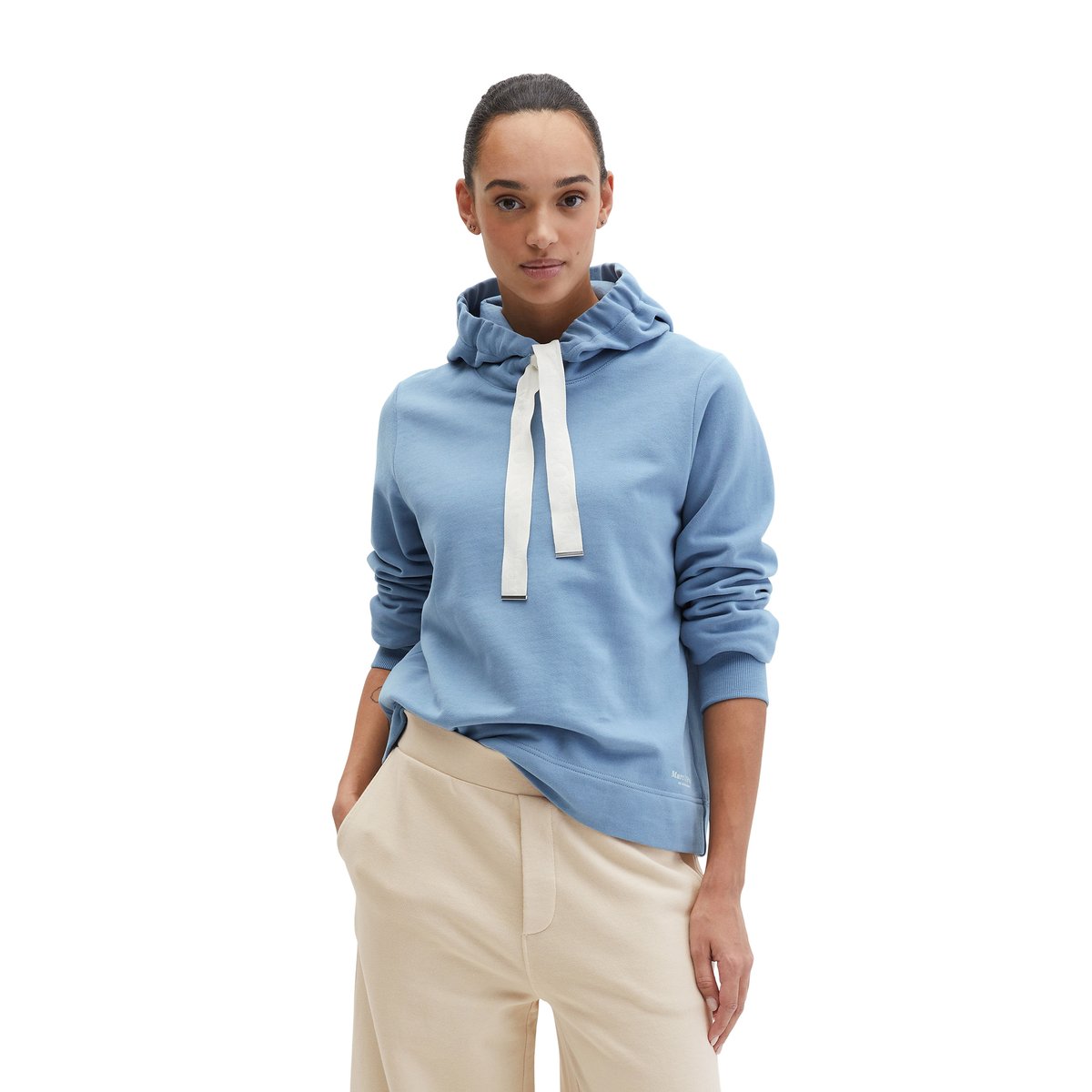 DfC Hoodie relaxed avec surface peignée bleu moyen, MARC O'POLO