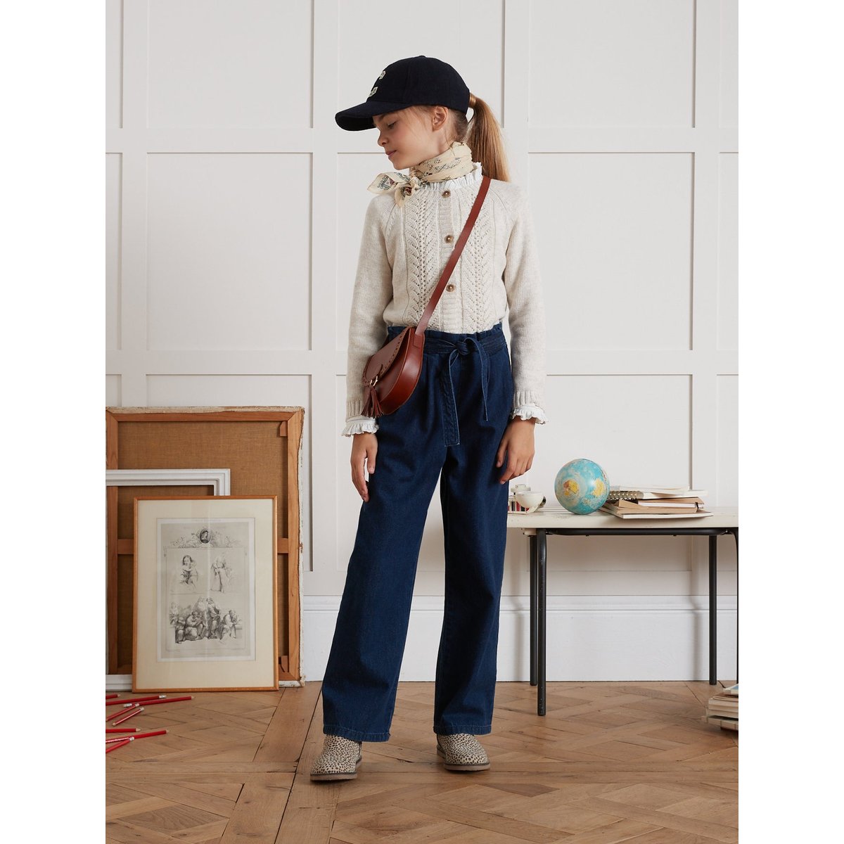 Pantalon large  denim light denim brut, CYRILLUS