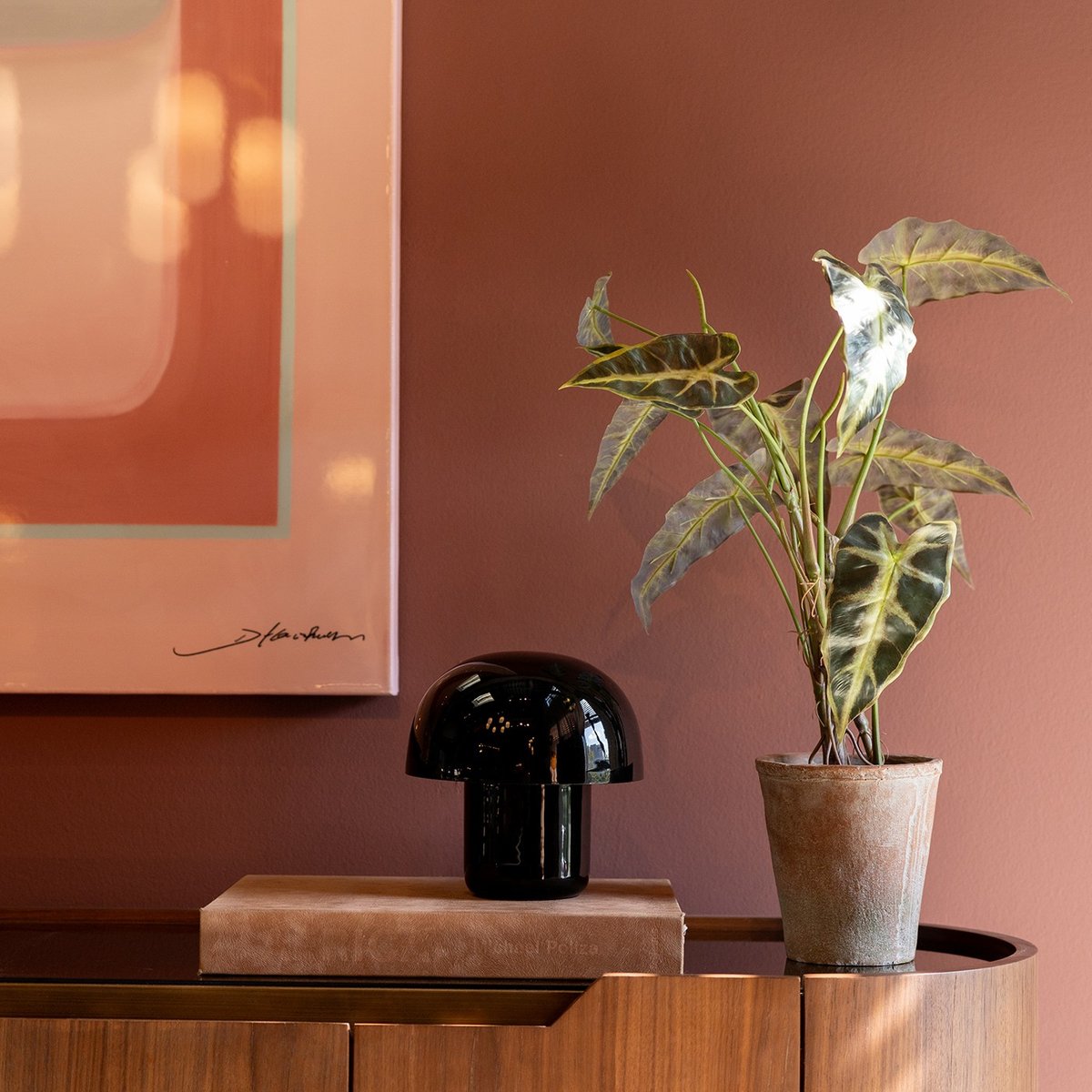 Lampe champignon en acier, MUSHROOM noir, KARE DESIGN