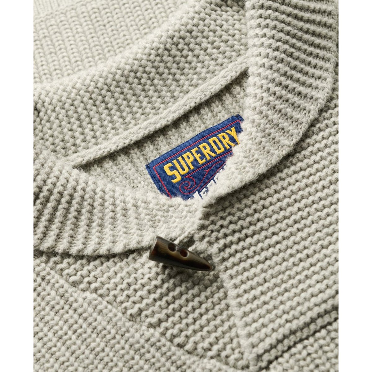 Pull à col châle Merchant Store gris chiné, SUPERDRY