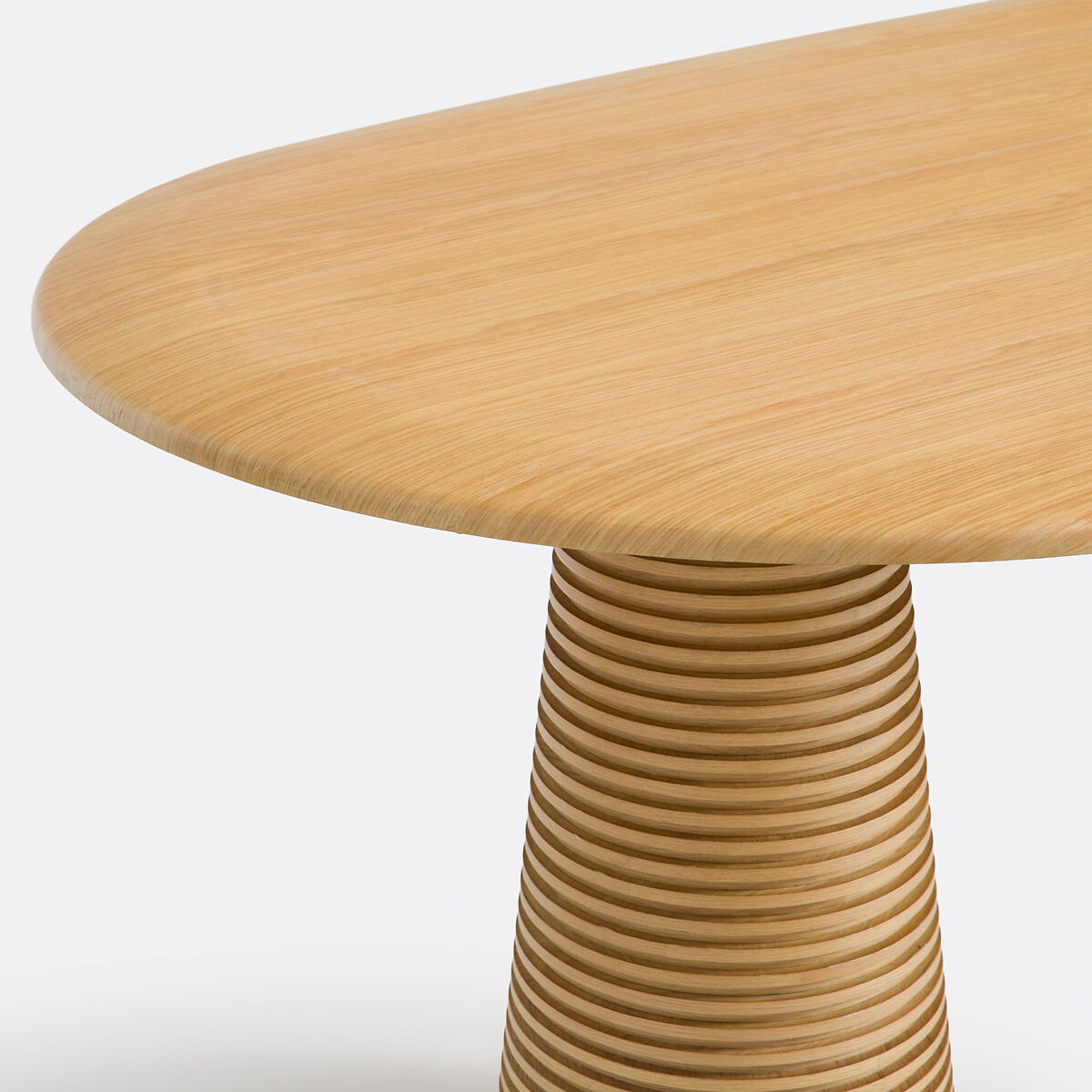 Table à manger, ovale, en plaqué chêne, 6 à 8 couverts, LIAM coloris chêne, LA REDOUTE INTERIEURS