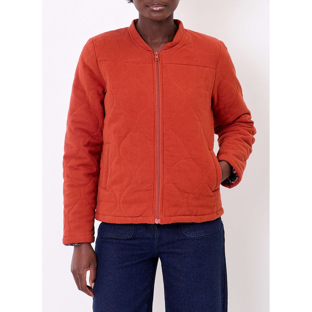 Veste matelassée flanelle coton bio OLAFI orange, LA FIANCÉE