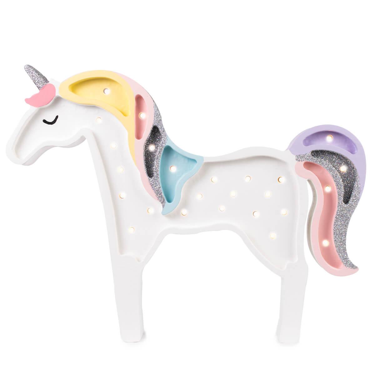 Lampe Veilleuse Licorne Arc en ciel blanc, LITTLE LIGHTS