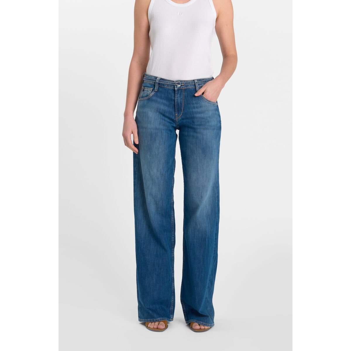 Jeans loose, large wide leg , longueur 34 blue, LE TEMPS DES CERISES