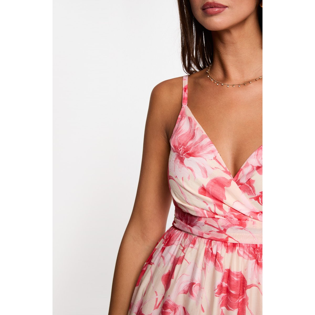 Robe longue cache coeur multicolore, MORGAN