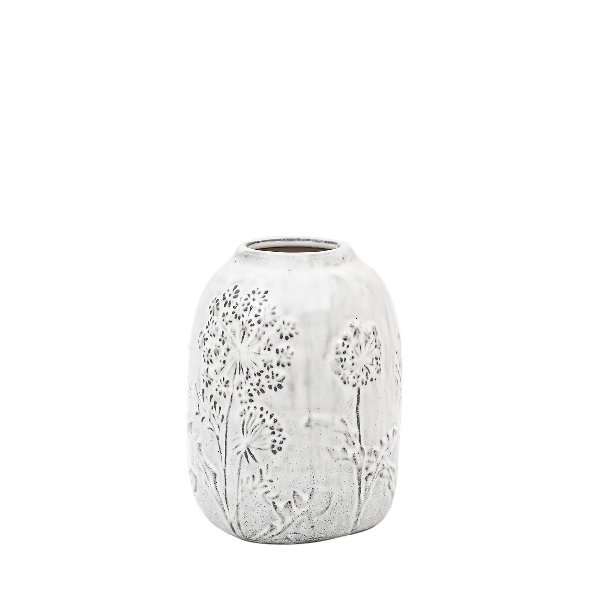 Meadow 20cm Embossed Ceramic Vase grey, ÉDITÉ