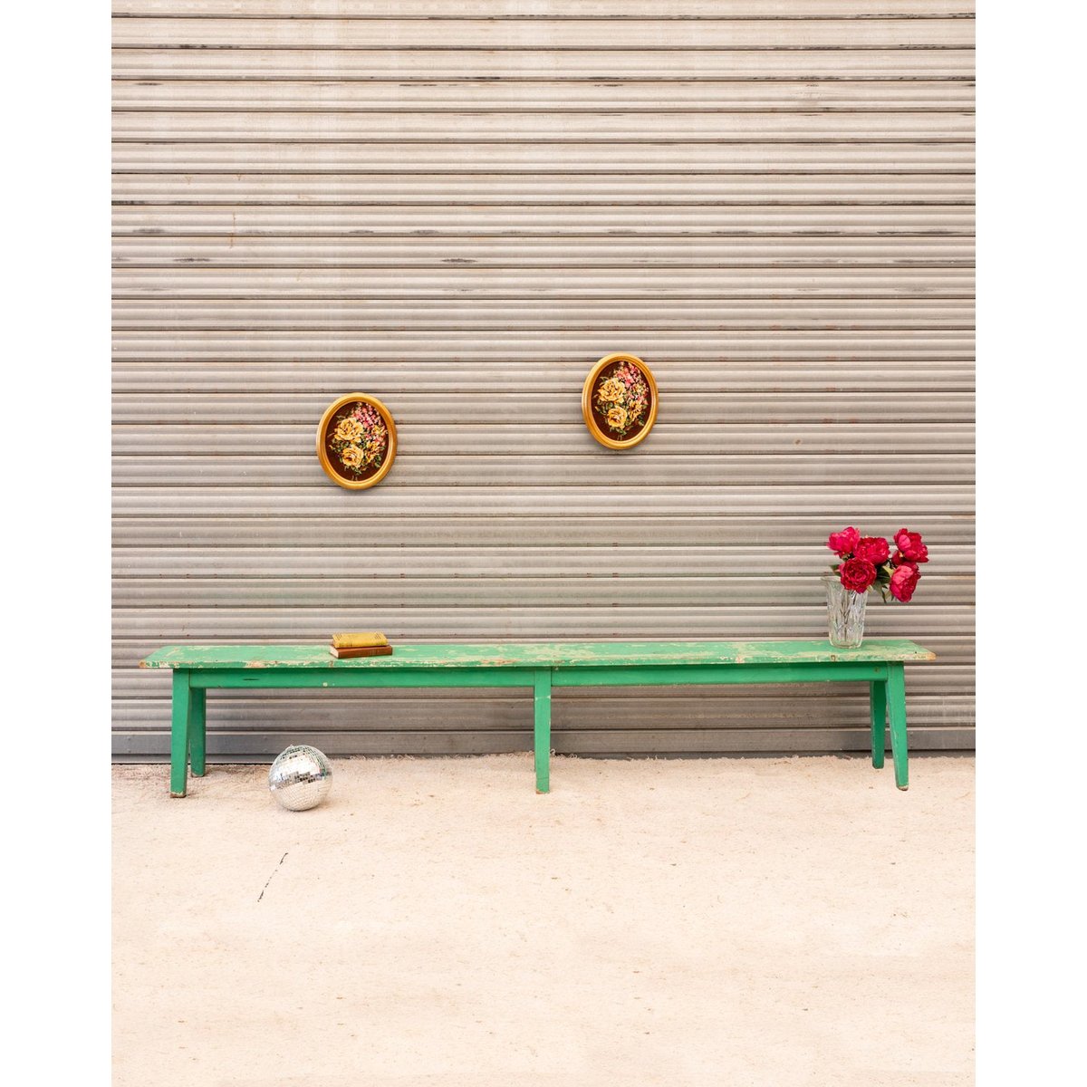 Banc en bois vert Antoine N°467 - Bon état vert, DEBONGOUT