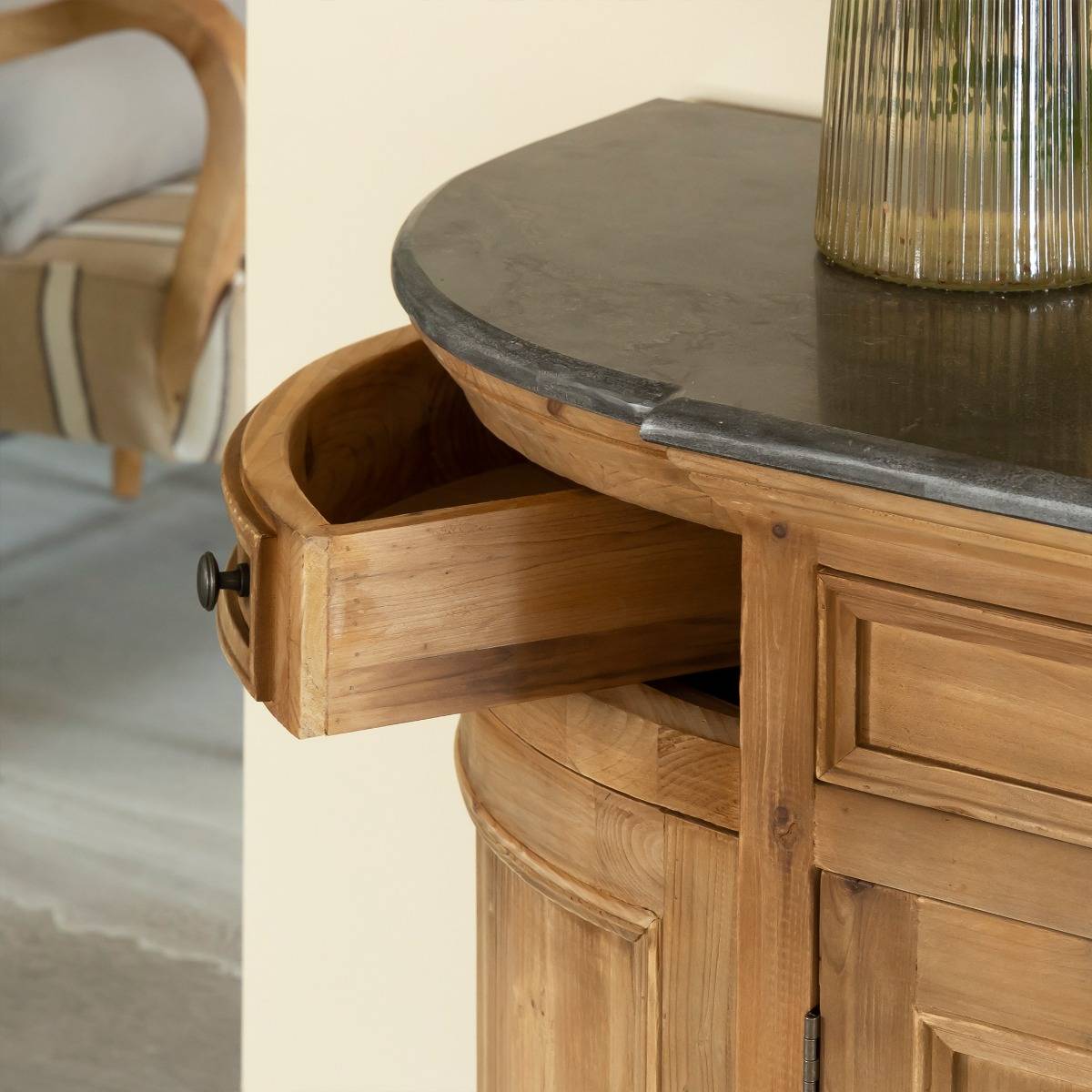 Buffet en bois massif GARANCE bois foncé, MADE IN MEUBLES