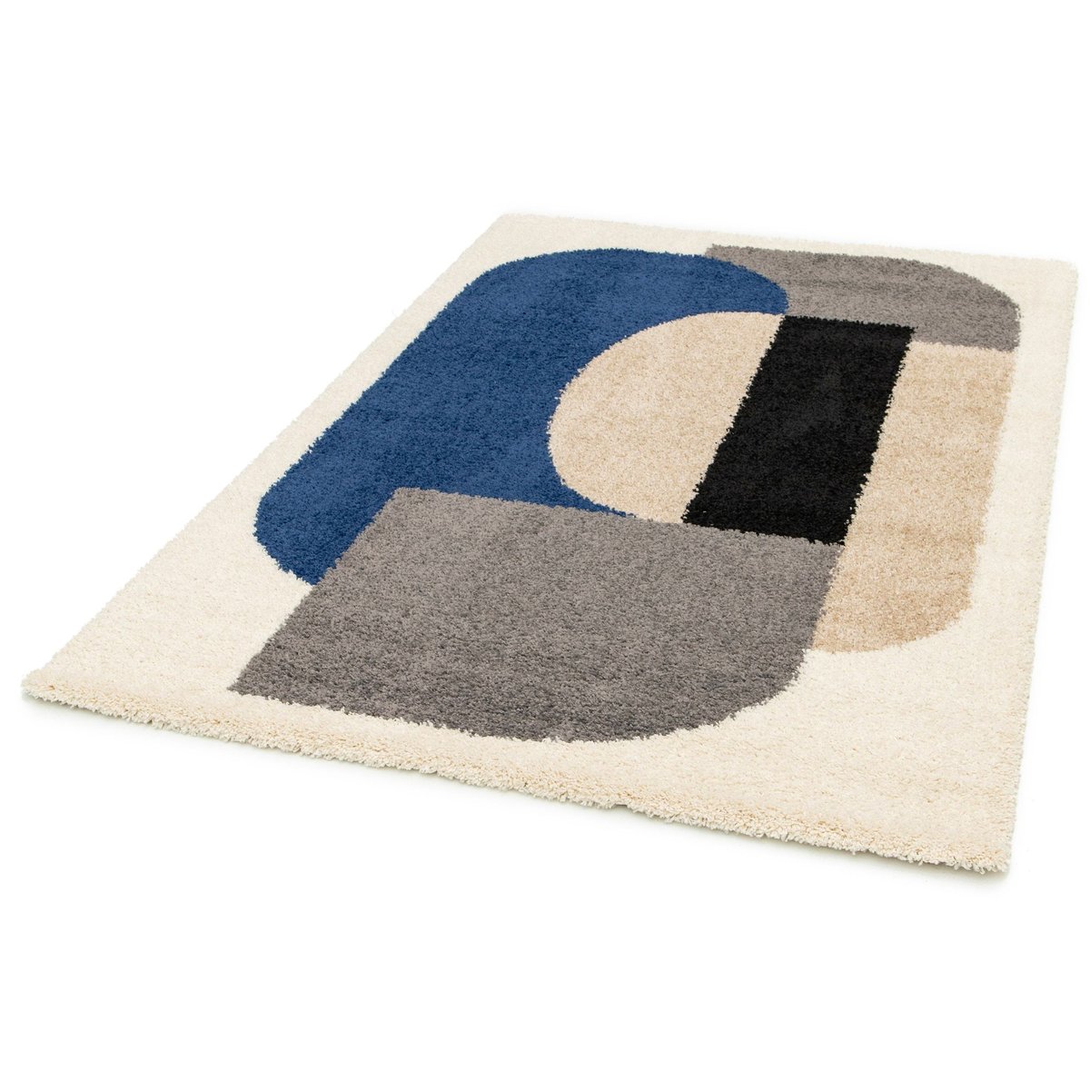 Tapis design épais et confortable GATSBY bleu naturel, AFK LIVING