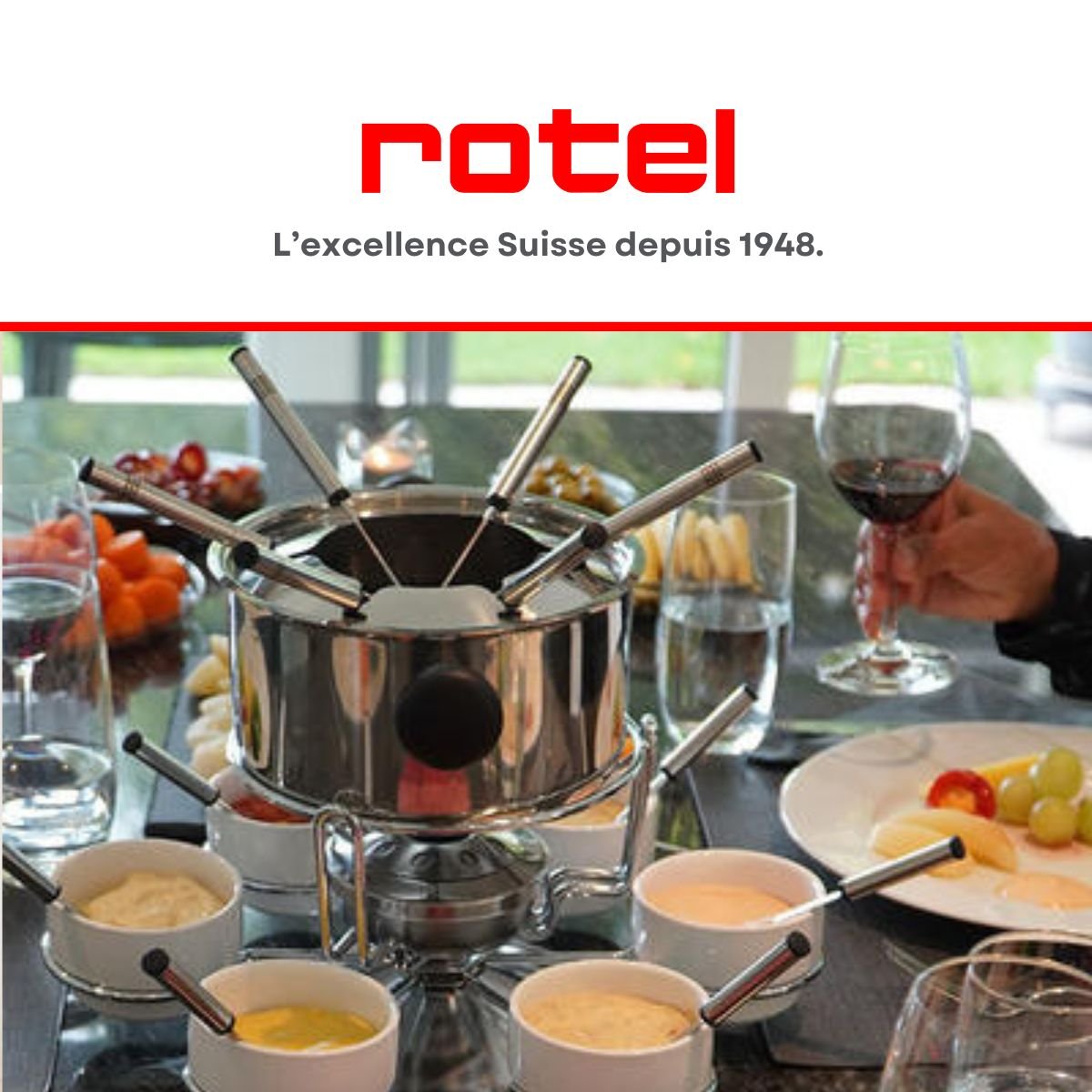 Ensemble à fondue bourguignonne 6 personnes blanc,inox, ROTEL