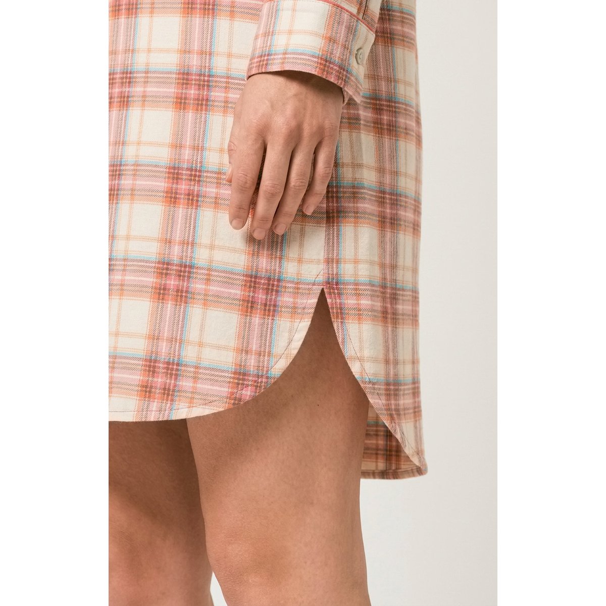 Chemise Grand-Père en flanelle de coton à carreaux Alix peche, ARTHUR