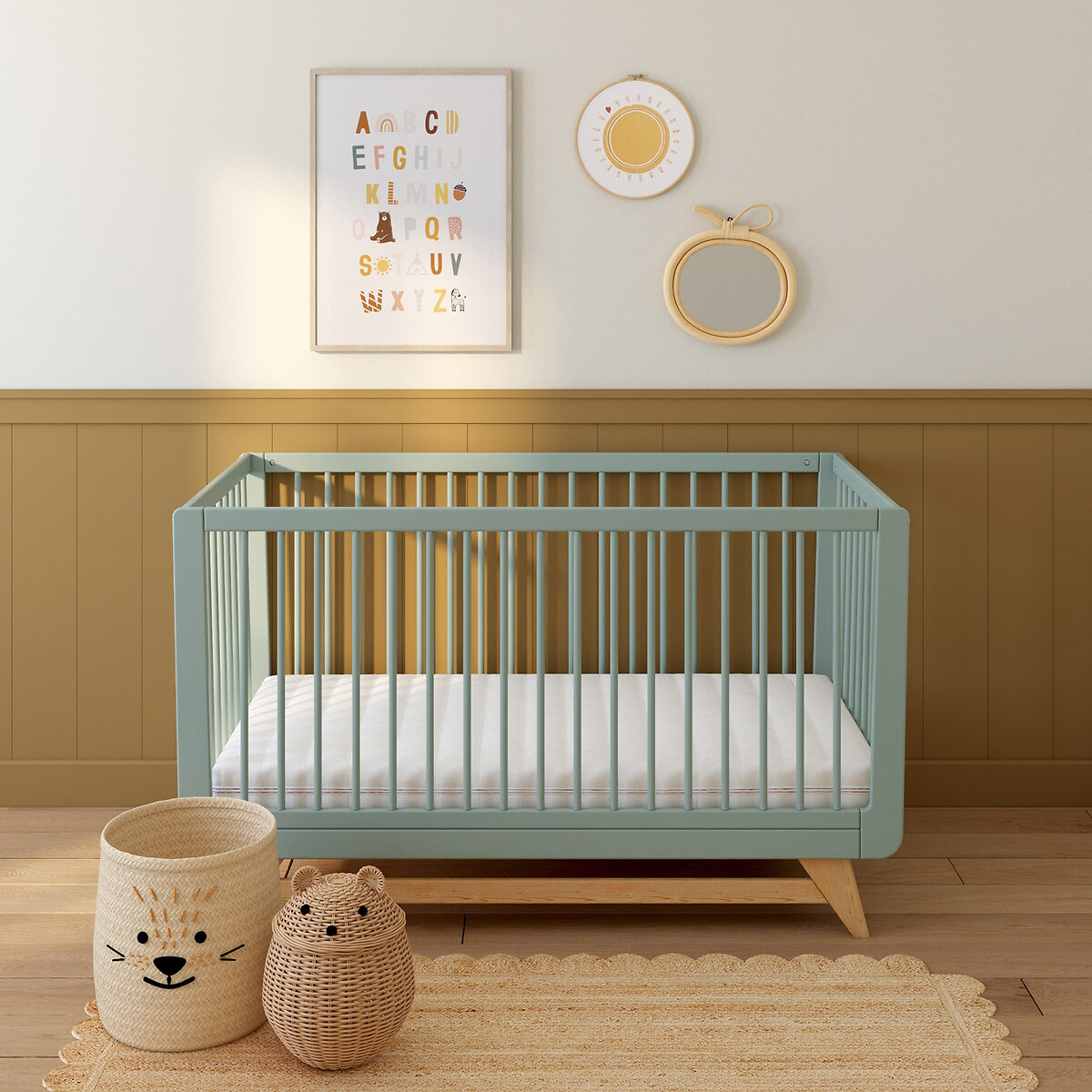 Matelas mousse bébé déhoussable H14 cm blanc, LA REDOUTE INTERIEURS