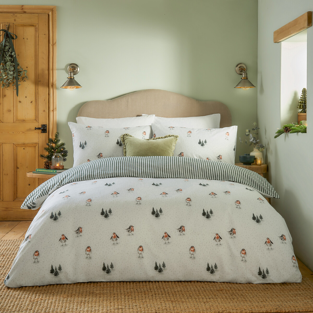Robin's Return Brushed Cotton Duvet Cover and Pillowcase Set cream, WYLDER