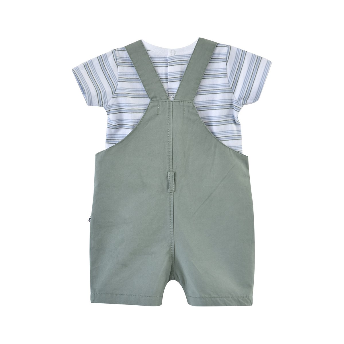 T shirt salopette bebe twill ethan vert, SUCRE D'ORGE