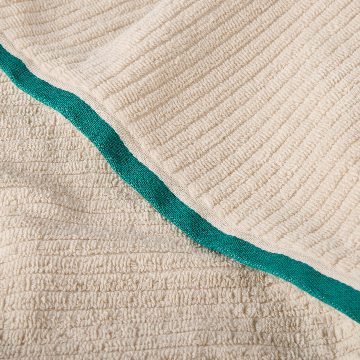 Serviette de toilette coton bio BUNDI creme, CARRE BLANC
