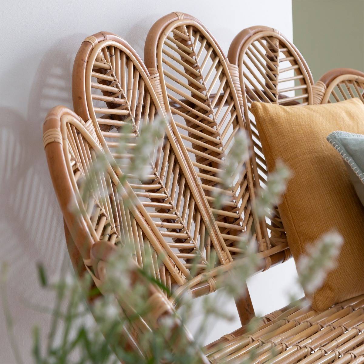 Banquette en rotin RATTAN bois clair, MADE IN MEUBLES 
