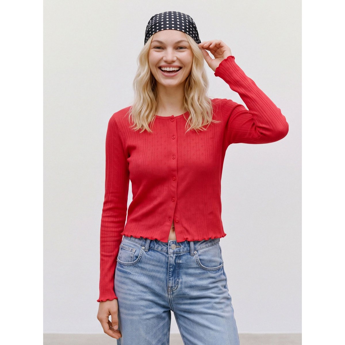 Cardigan high risk red 1, VERO MODA